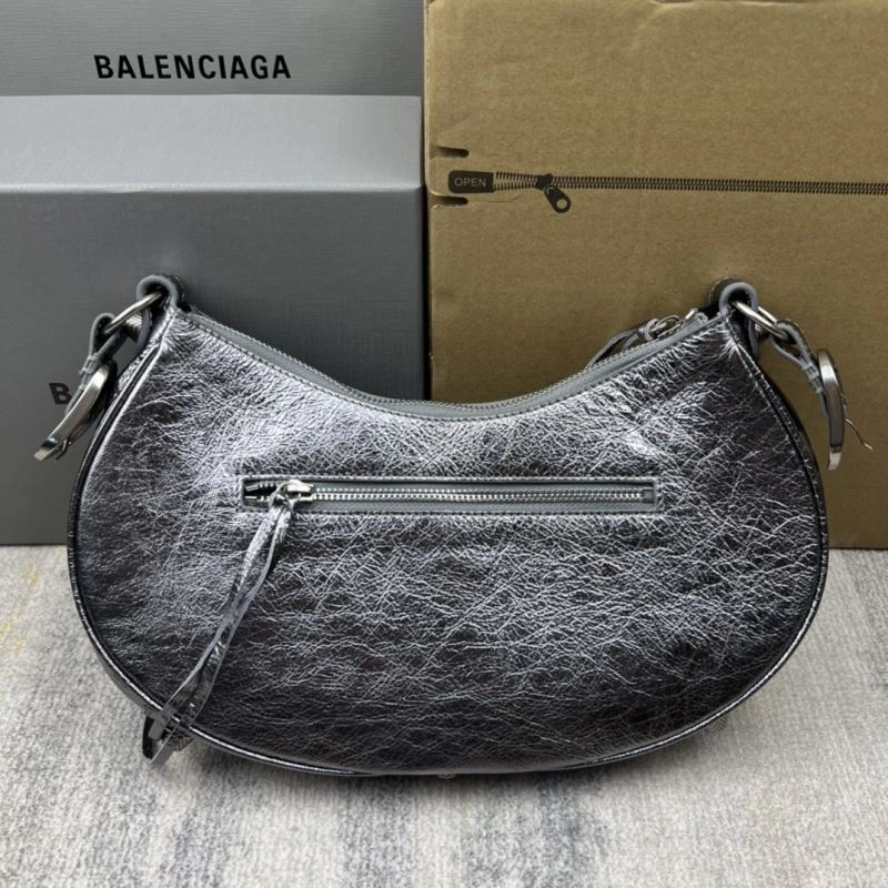 UrbanChic Balenciaga Le Cagole Half-Moon Dumpling Bag - Silver Edition 75360
