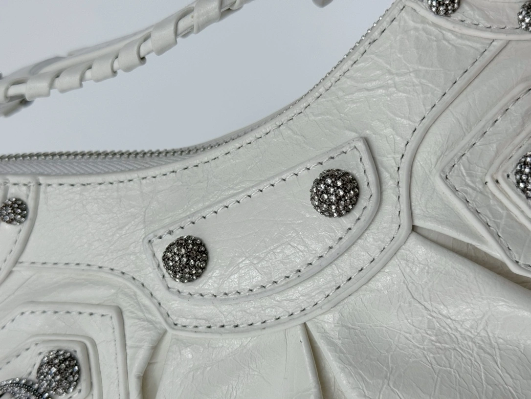 Balenciaga Le Cagole Half-Moon Dumpling Bag - Small White Wax Seasonal 61075
