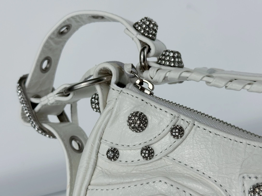 Balenciaga Le Cagole Half-Moon Dumpling Bag - Small White Wax Seasonal 61075