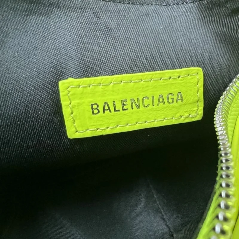 Tailored Balenciaga Le Cagole Half-Moon Dumpling Bag in Fluorescent Yellow 38337