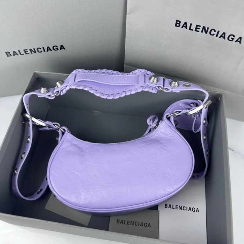 Balenciaga Le Cagole Half-Moon Dumpling Bag in Purple OnTrend 38348