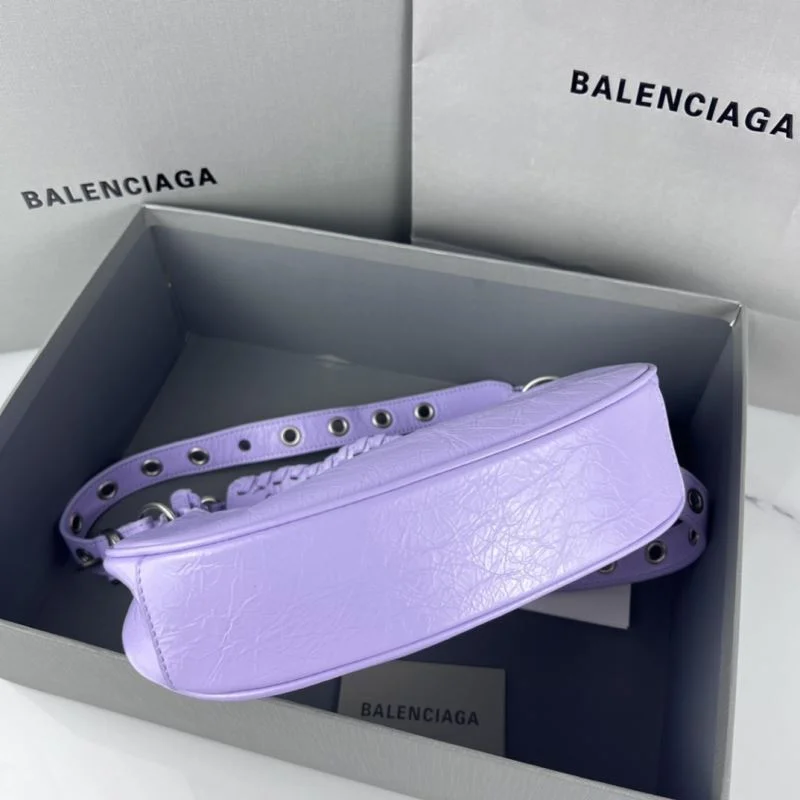 Balenciaga Le Cagole Half-Moon Dumpling Bag in Purple OnTrend 38348