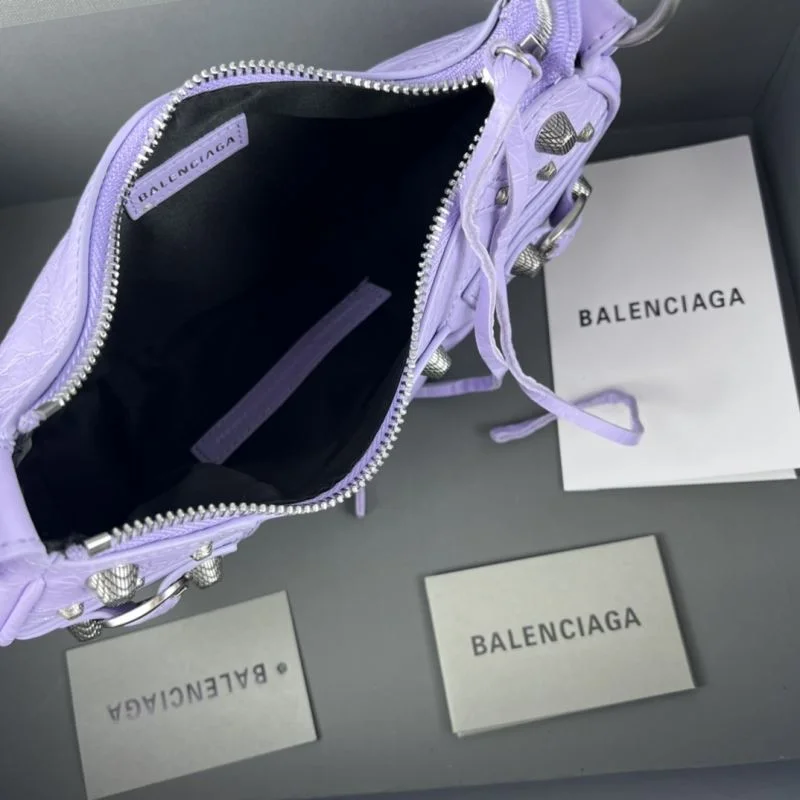 Balenciaga Le Cagole Half-Moon Dumpling Bag in Purple OnTrend 38348