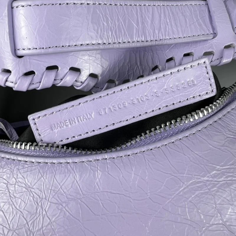 Balenciaga Le Cagole Half-Moon Dumpling Bag in Purple OnTrend 38348