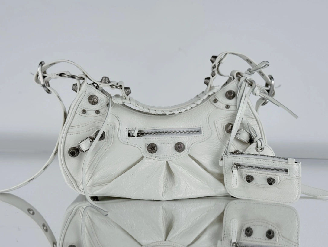 ModernLook Balenciaga Le Cagole Half-Moon Dumpling Bag with Silver Buckle 61074