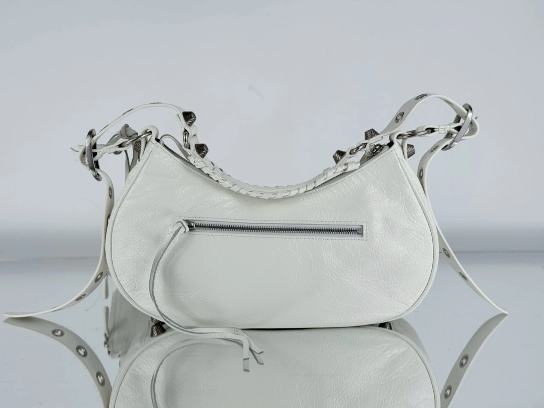 ModernLook Balenciaga Le Cagole Half-Moon Dumpling Bag with Silver Buckle 61074