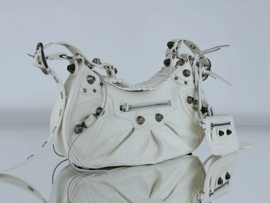 ModernLook Balenciaga Le Cagole Half-Moon Dumpling Bag with Silver Buckle 61074