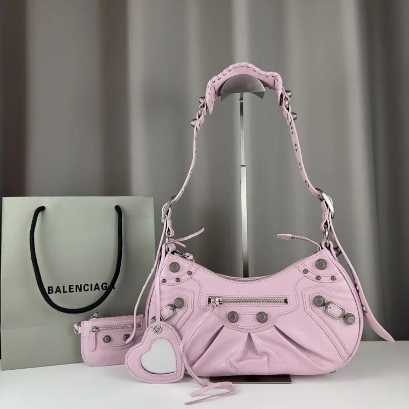 Modern Balenciaga Le Cagole Half-Moon Luxe Crossbody Bag 38394