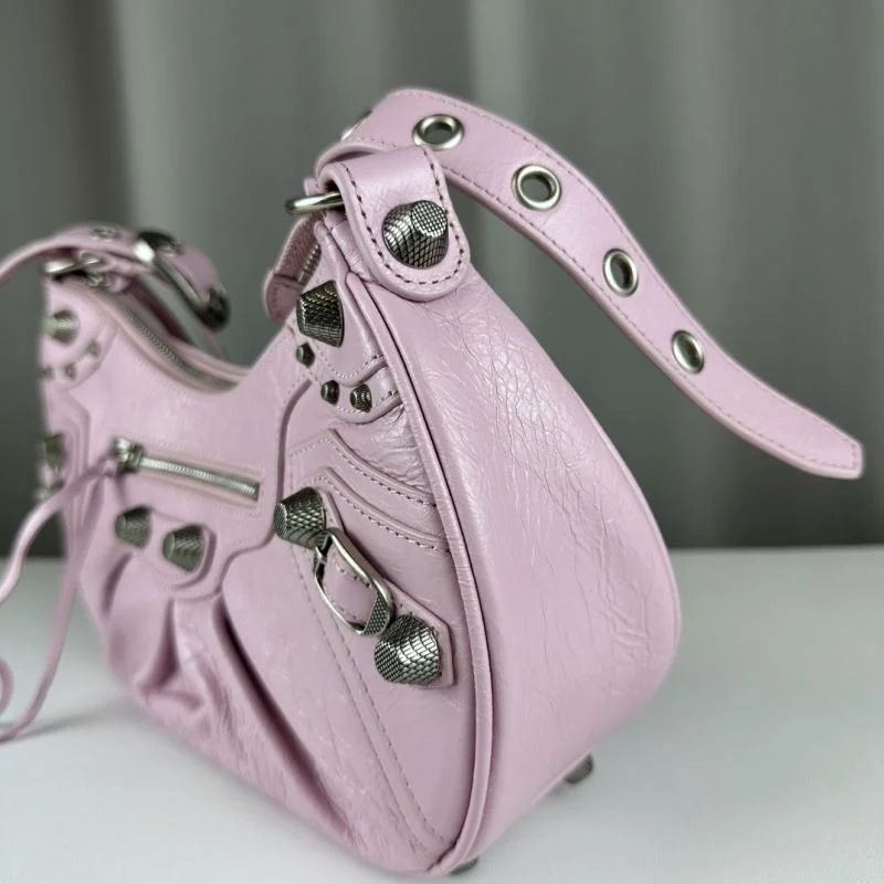 Modern Balenciaga Le Cagole Half-Moon Luxe Crossbody Bag 38394