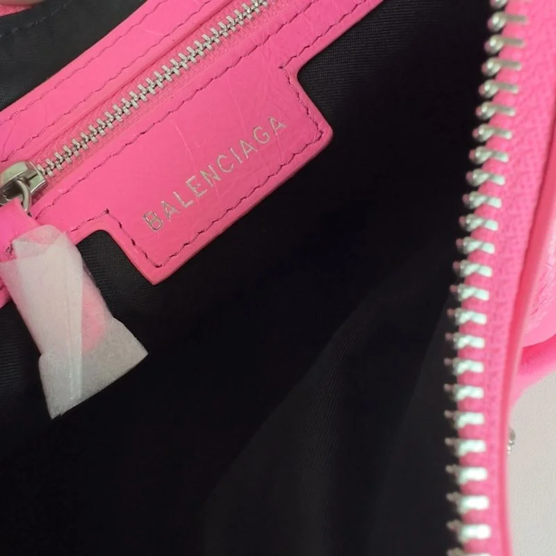 Balenciaga Le Cagole Half-Moon Pink Twill Crossbody Bag Bright 38355