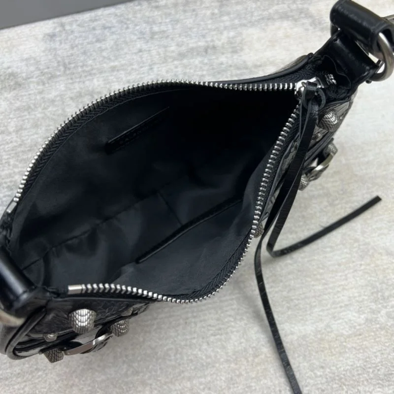 EyeCatching Balenciaga Le Cagole Half-Moon Shoulder Bag in Oil Wax Leather 38366