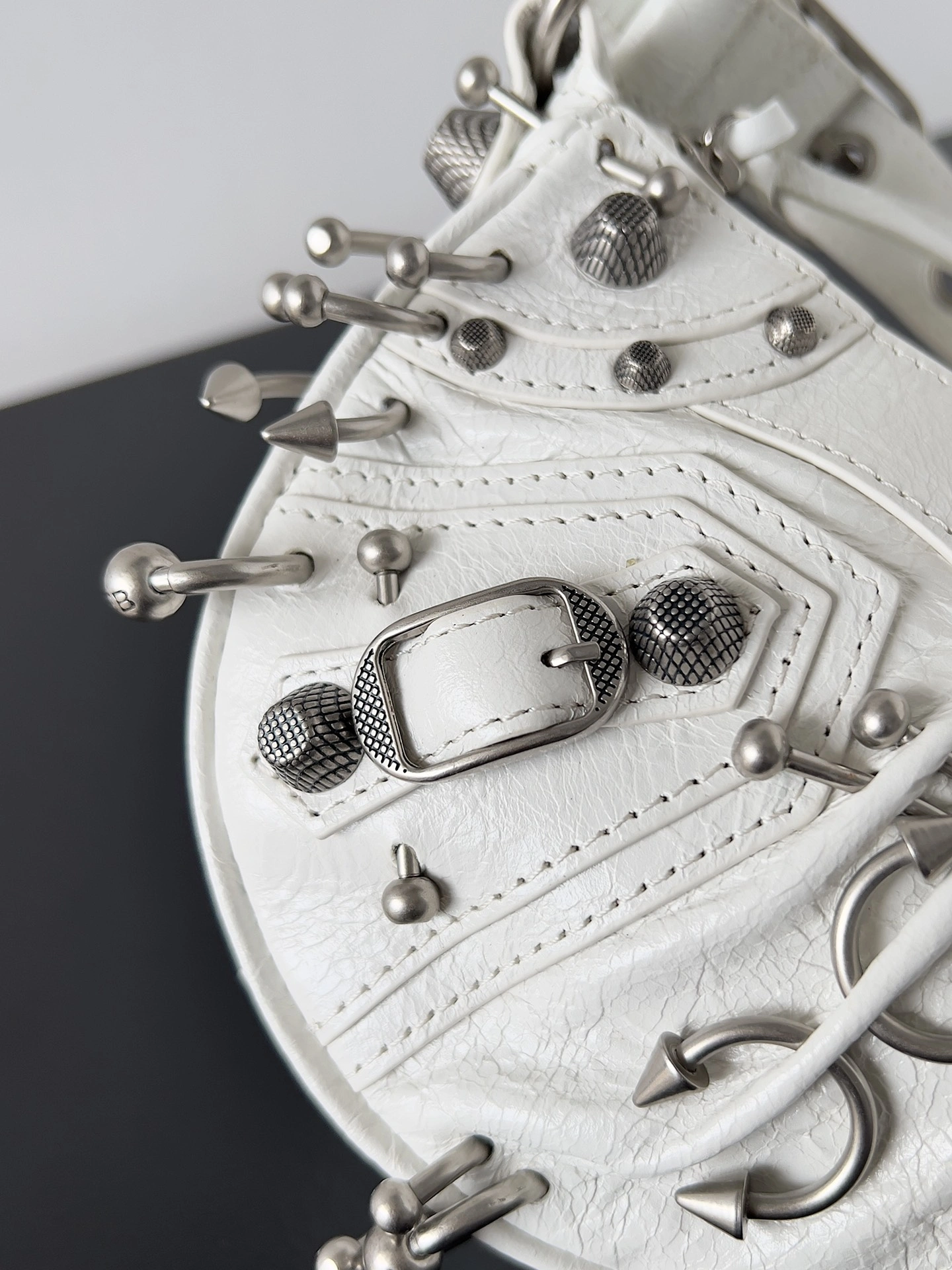 Balenciaga Le Cagole Half-Moon Studded Handbag with Adjustable Strap Stylish 64700