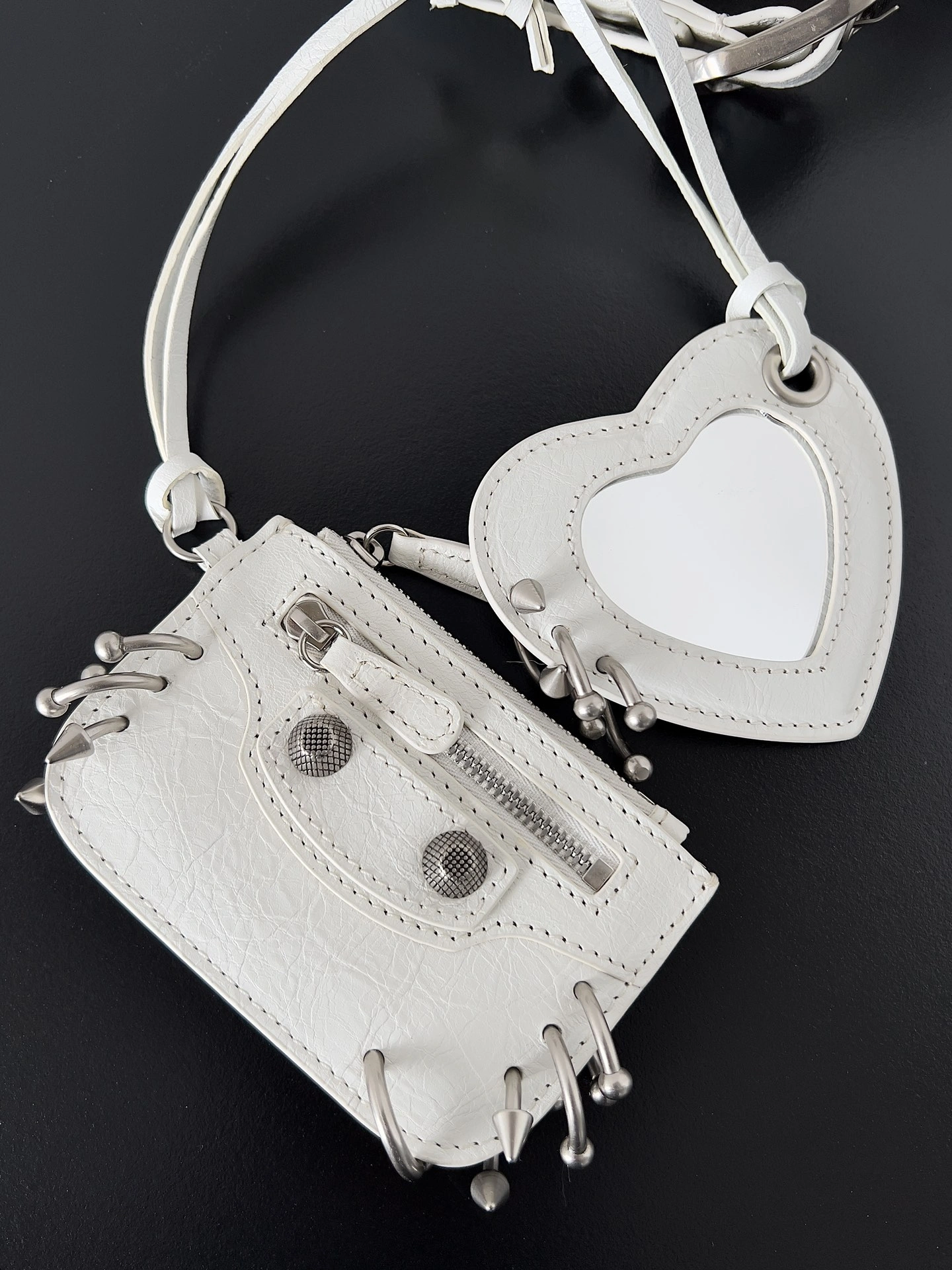 Balenciaga Le Cagole Half-Moon Studded Handbag with Adjustable Strap Stylish 64700