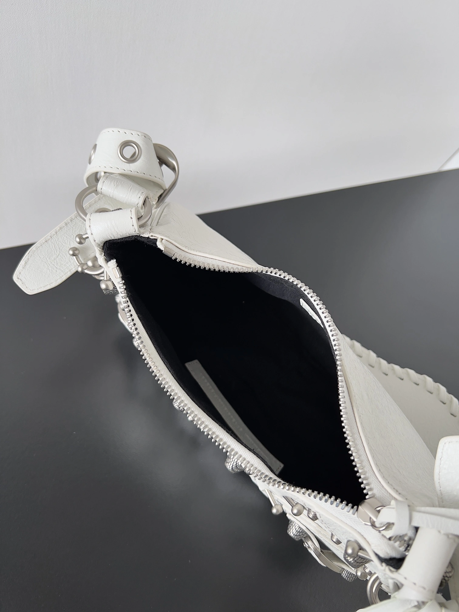 Balenciaga Le Cagole Half-Moon Studded Handbag with Adjustable Strap Stylish 64700