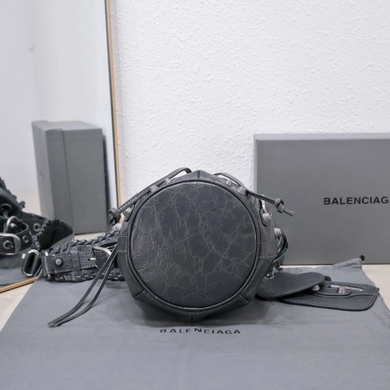 Balenciaga Le Cagole Heart-Mirror Bucket Bag in Lambskin Chic 75344