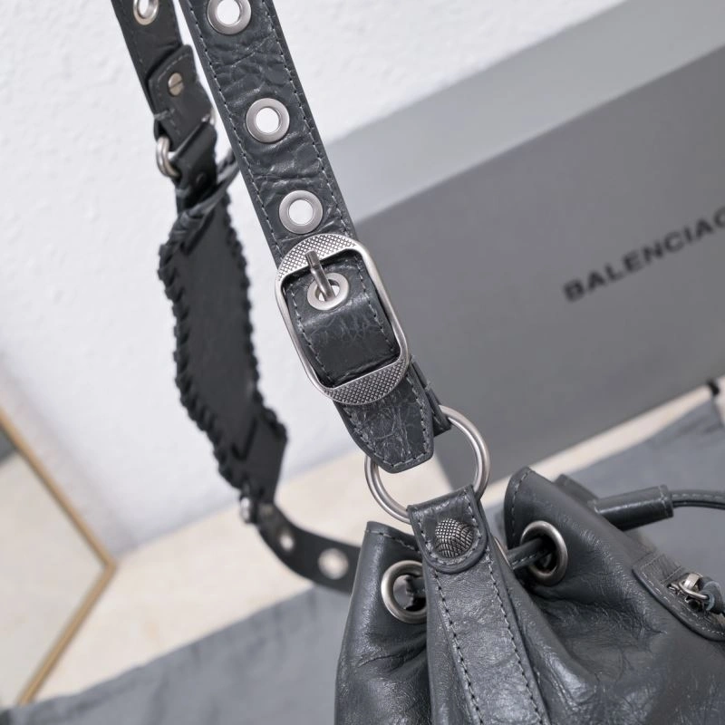 Balenciaga Le Cagole Heart-Mirror Bucket Bag in Lambskin Chic 75344