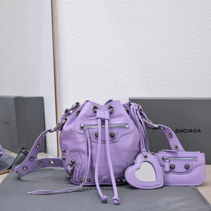 Balenciaga Le Cagole Luxe Heart Mirror Bucket Bag QuickDry 75341