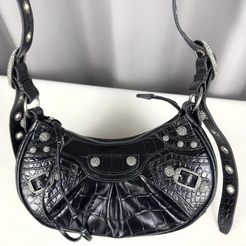 Vibrant Balenciaga Le Cagole Mini Croc-Patterned Shoulder Bag 38398