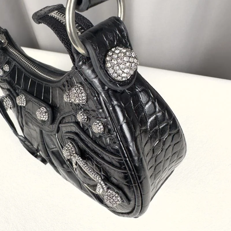 Vibrant Balenciaga Le Cagole Mini Croc-Patterned Shoulder Bag 38398