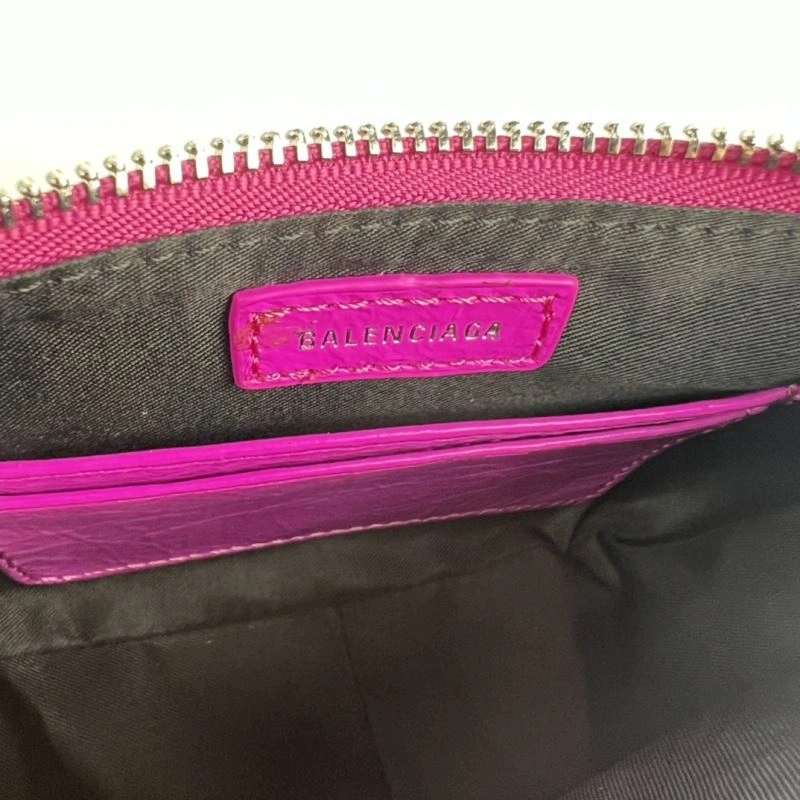 Balenciaga Le Cagole Mini Crocodile Fluorescent Rose Red Bag Versatile 78815