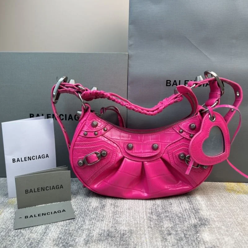 Seasonal Balenciaga Le Cagole Mini Crocodile Half-Moon Bag 38372