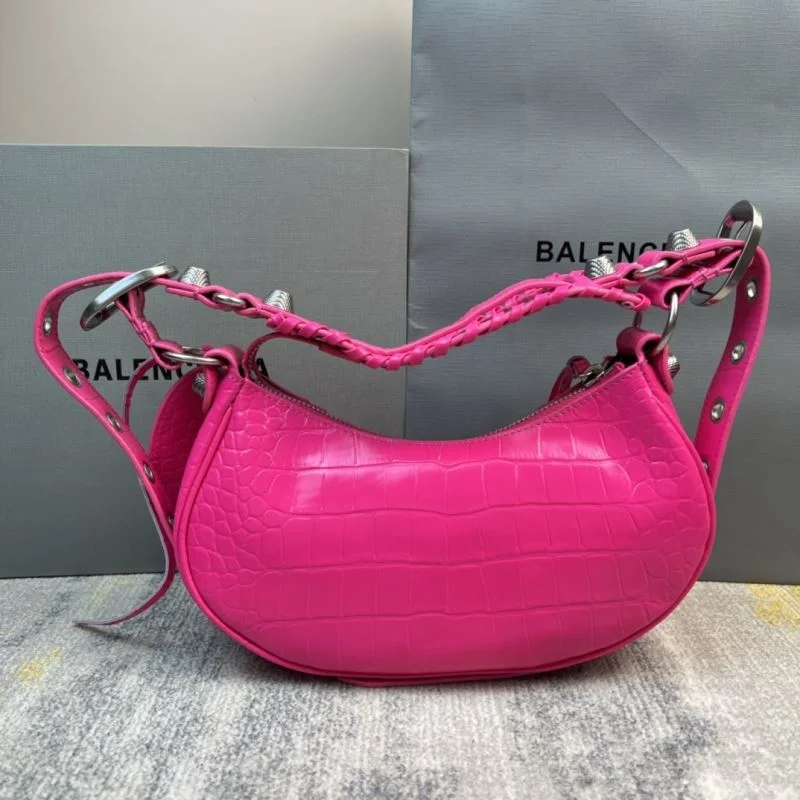 Seasonal Balenciaga Le Cagole Mini Crocodile Half-Moon Bag 38372