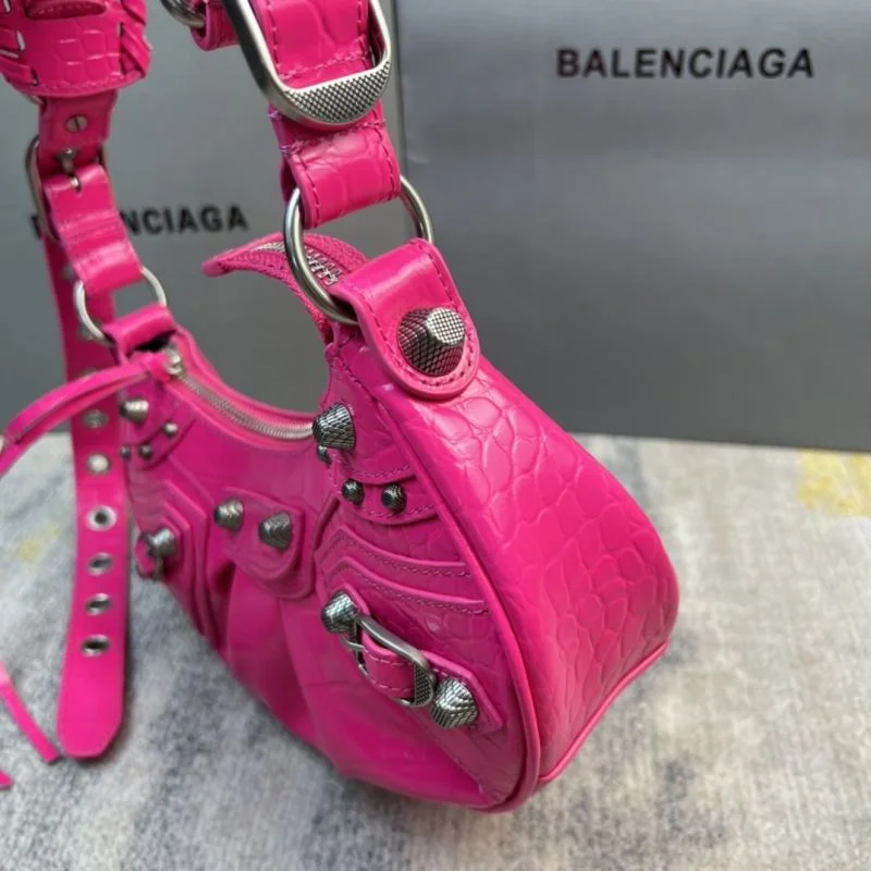 Seasonal Balenciaga Le Cagole Mini Crocodile Half-Moon Bag 38372