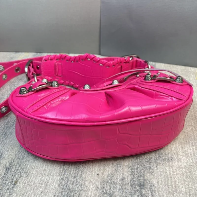 Seasonal Balenciaga Le Cagole Mini Crocodile Half-Moon Bag 38372