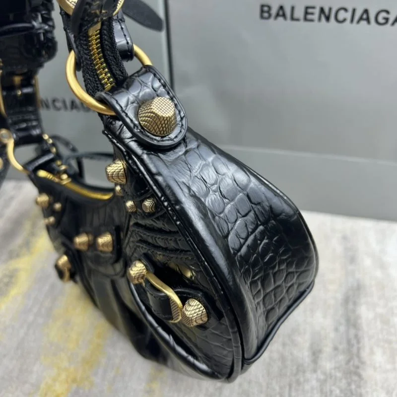 Balenciaga Le Cagole Mini Crocodile Half-Moon Bag Cozy 38357