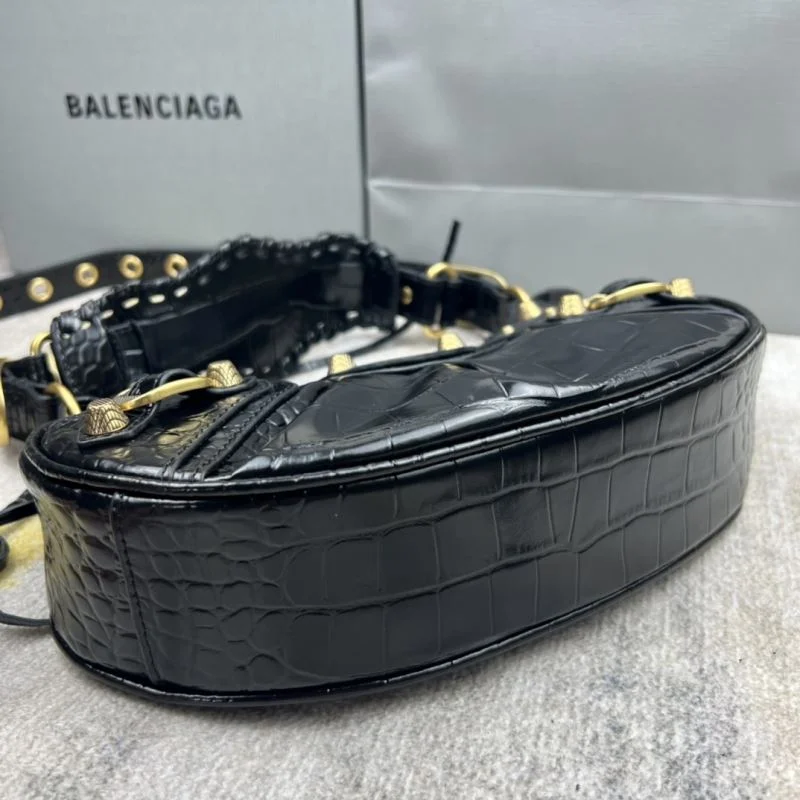 Balenciaga Le Cagole Mini Crocodile Half-Moon Bag Cozy 38357