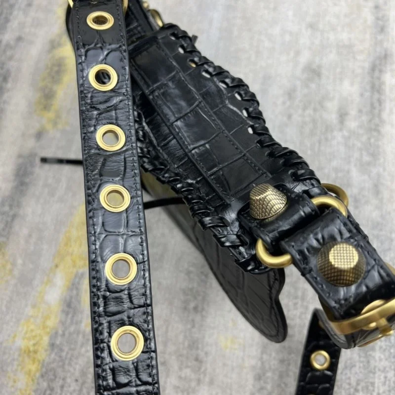 Balenciaga Le Cagole Mini Crocodile Half-Moon Bag Cozy 38357