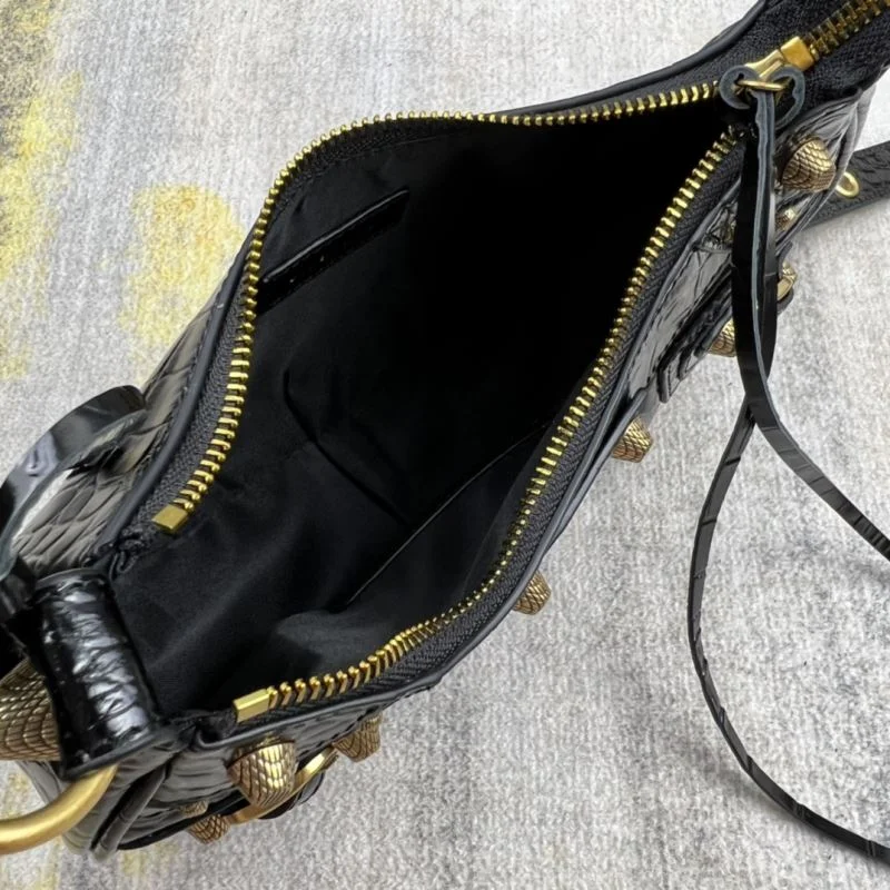 Balenciaga Le Cagole Mini Crocodile Half-Moon Bag Cozy 38357