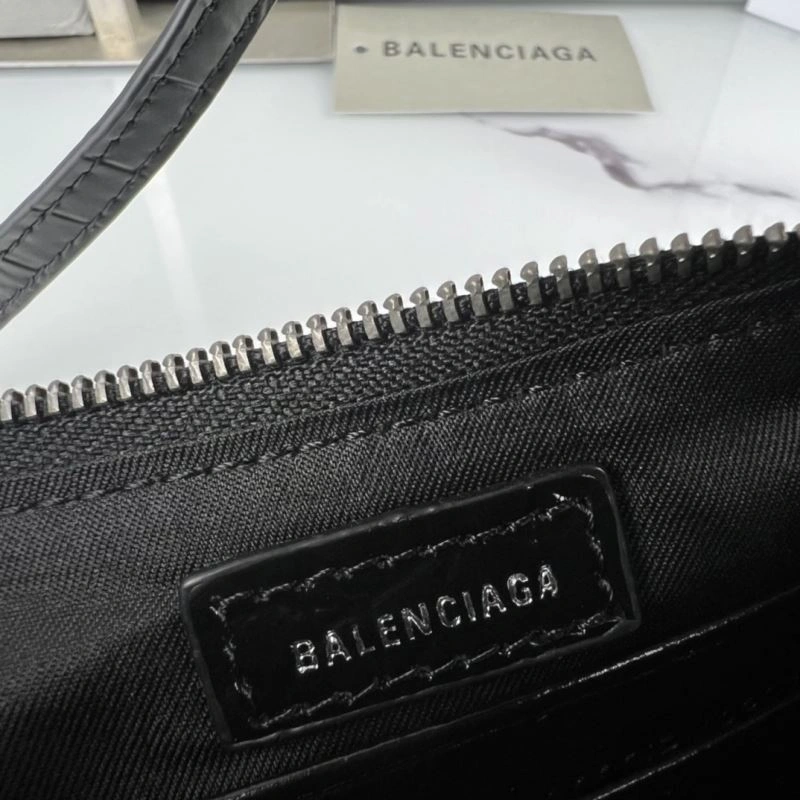 Snug Balenciaga Le Cagole Mini Crocodile Pattern Bag with Silver Buckle 78809