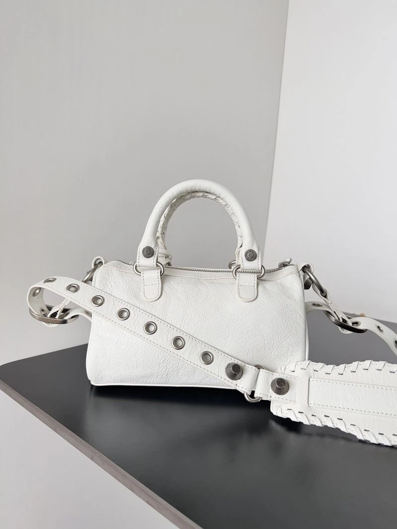 Packable Balenciaga Le Cagole Mini Duffle Bag in Black Lambskin Leather 78768