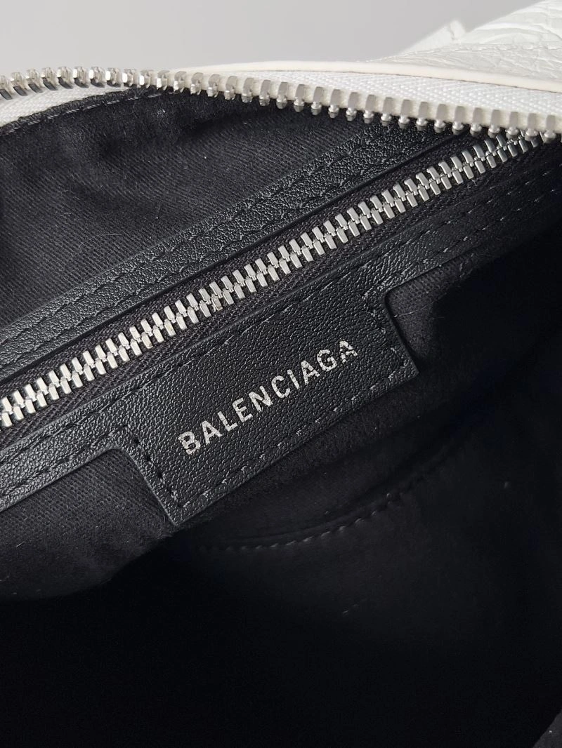 Packable Balenciaga Le Cagole Mini Duffle Bag in Black Lambskin Leather 78768
