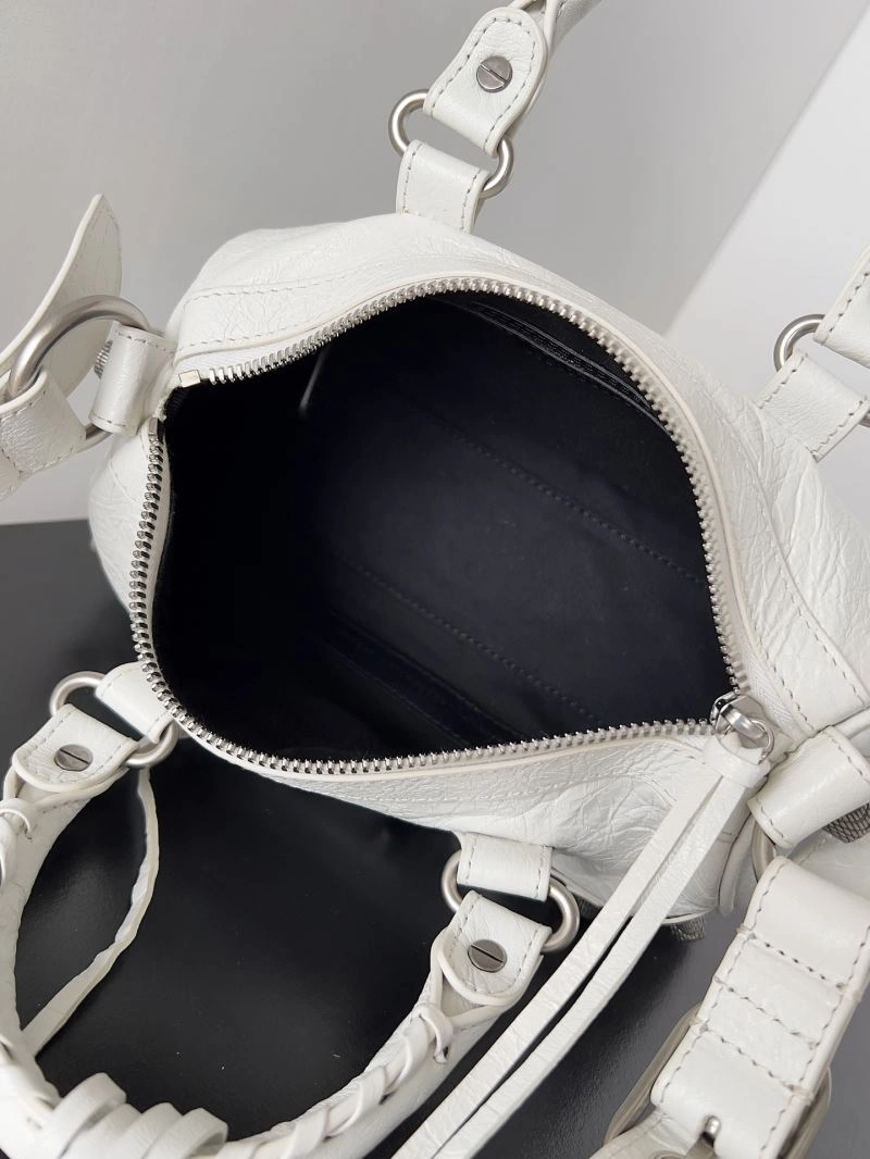 Packable Balenciaga Le Cagole Mini Duffle Bag in Black Lambskin Leather 78768