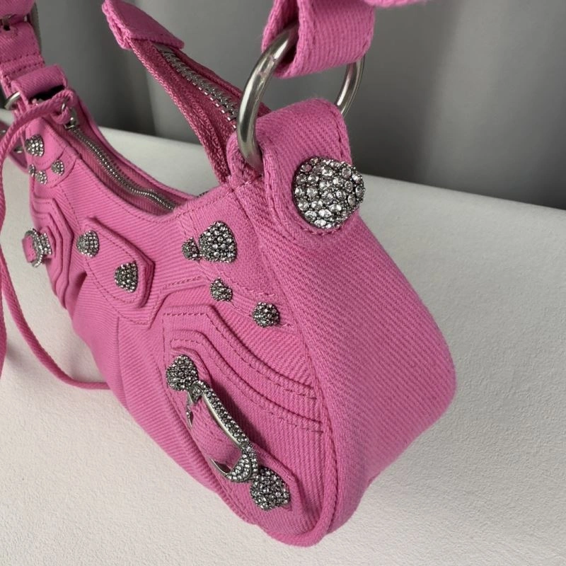 Balenciaga Le Cagole Mini Powder Blue Denim Shoulder Bag EasyMatch 78379