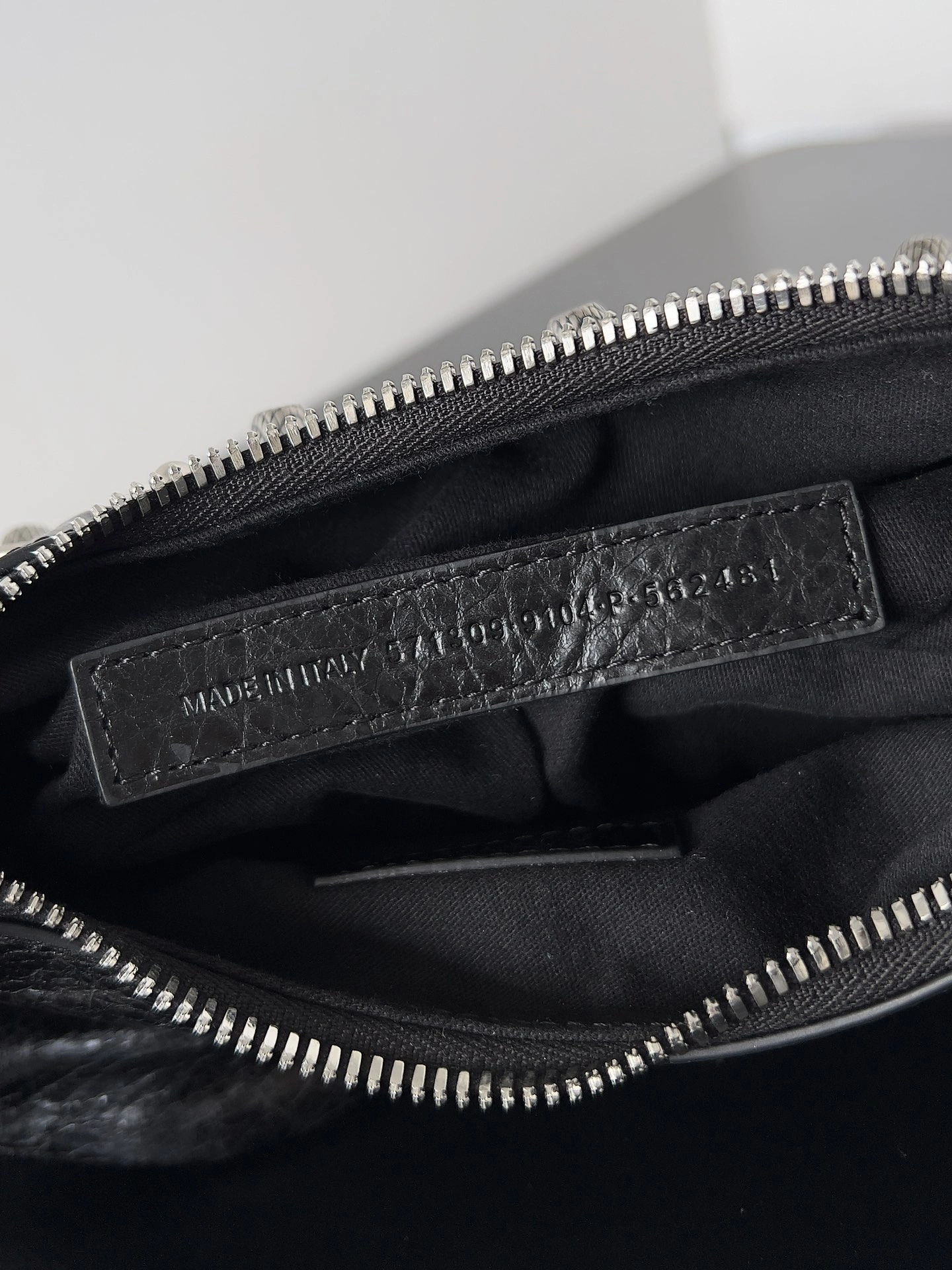 Stretchable Balenciaga Le Cagole Perforated Stud Half-Moon Handbag with Adjustable Strap 64707