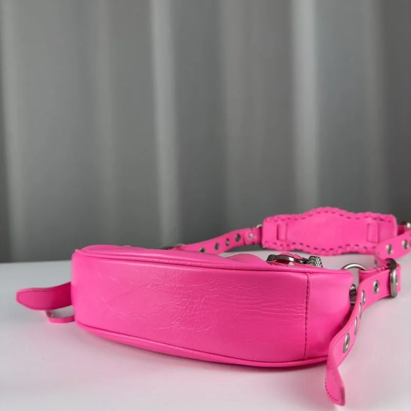 Casual Balenciaga Le Cagole Pink Half-Moon Crossbody Bag 38340