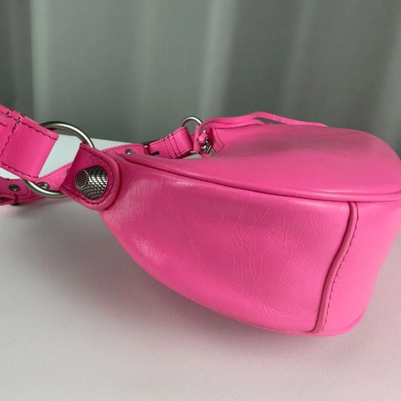 Casual Balenciaga Le Cagole Pink Half-Moon Crossbody Bag 38340