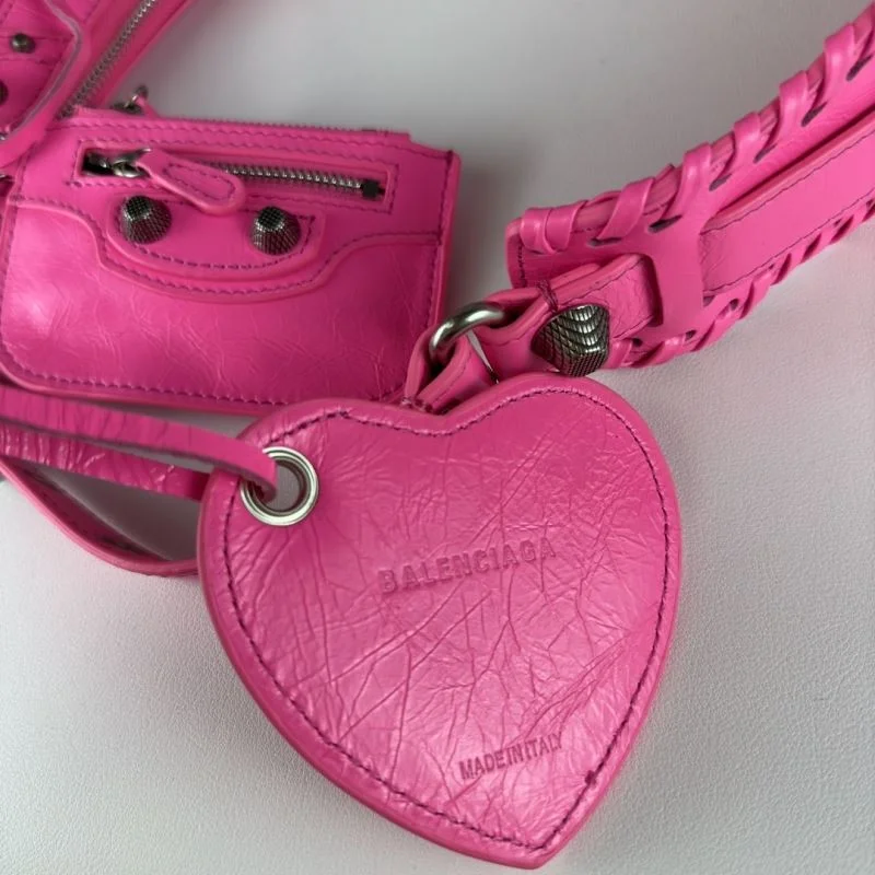 Casual Balenciaga Le Cagole Pink Half-Moon Crossbody Bag 38340