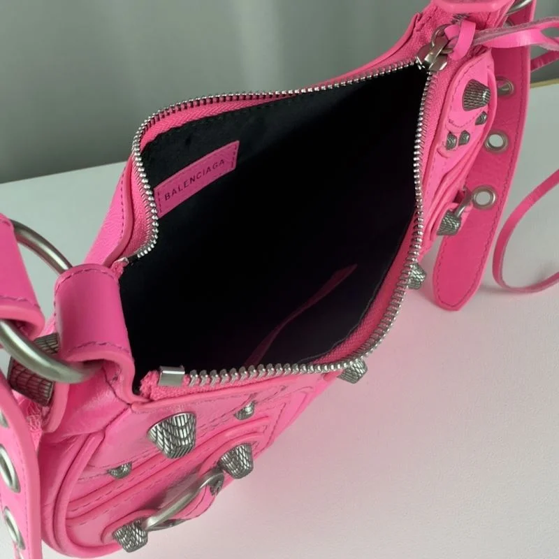 Casual Balenciaga Le Cagole Pink Half-Moon Crossbody Bag 38340