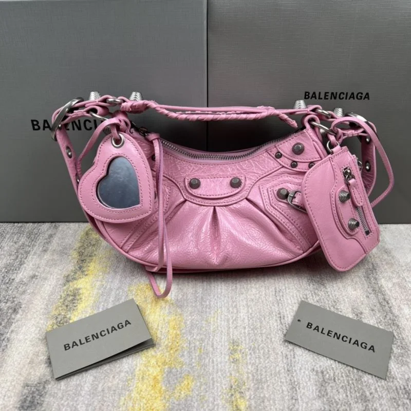 Soft Balenciaga Le Cagole Retro Half-Moon Dumpling Bag 38361
