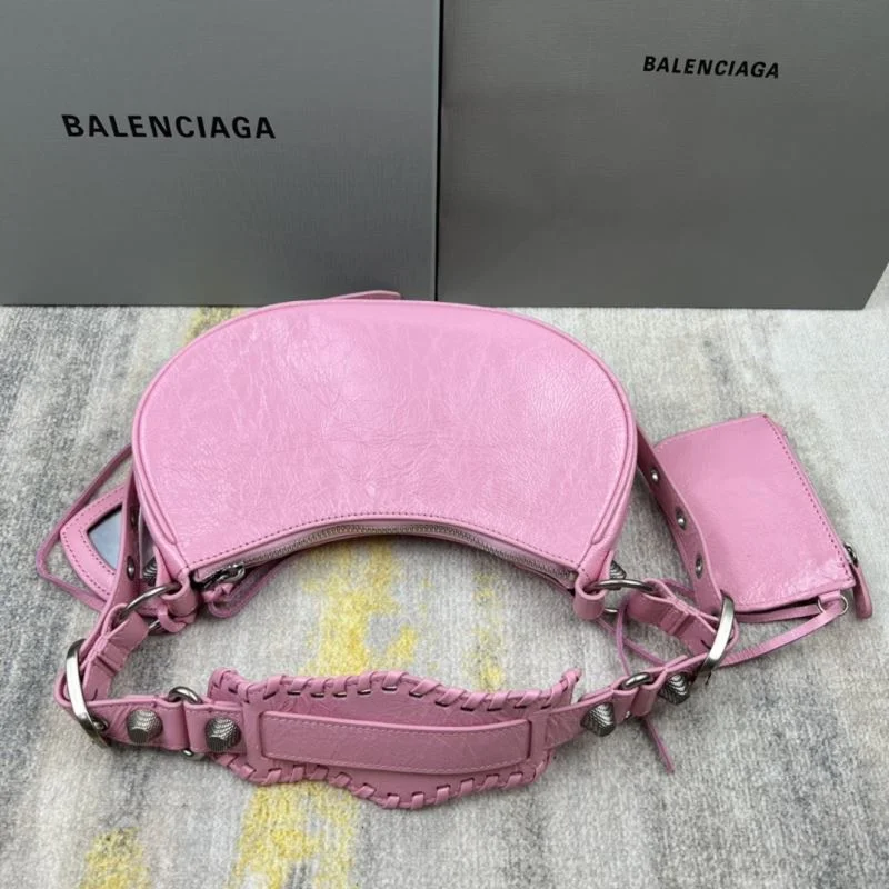 Soft Balenciaga Le Cagole Retro Half-Moon Dumpling Bag 38361
