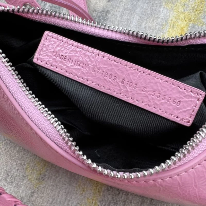 Soft Balenciaga Le Cagole Retro Half-Moon Dumpling Bag 38361