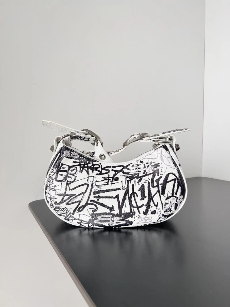 Balenciaga Le Cagole Retro Half-Moon Studded Shoulder Bag OdorResistant 78822