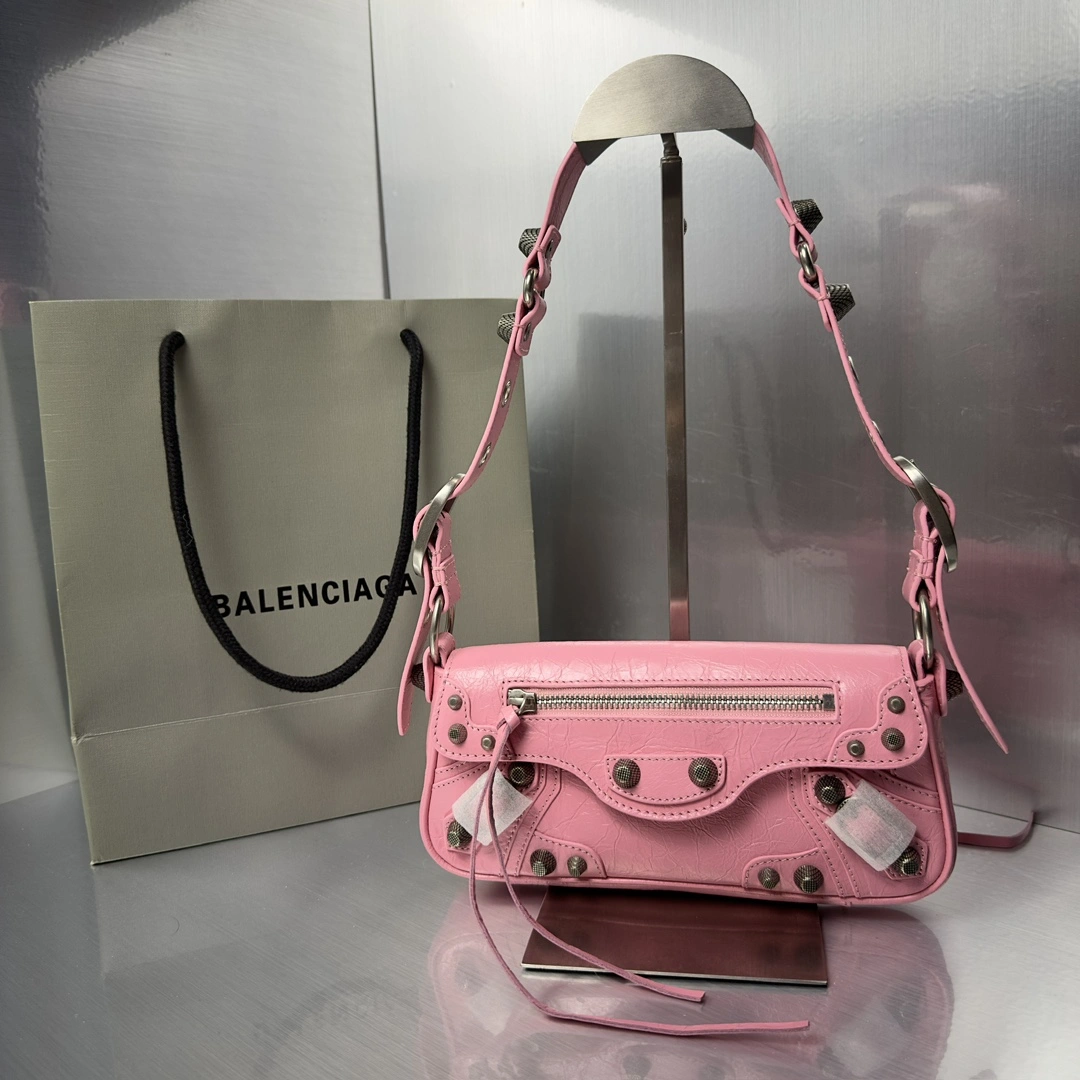 ZipUp Balenciaga Le Cagole Small Baguette Sling Bag in Lambskin 61083