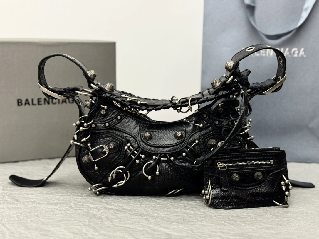 Balenciaga Le Cagole Studded Motorcycle Bag - Limited Edition Refined 61080