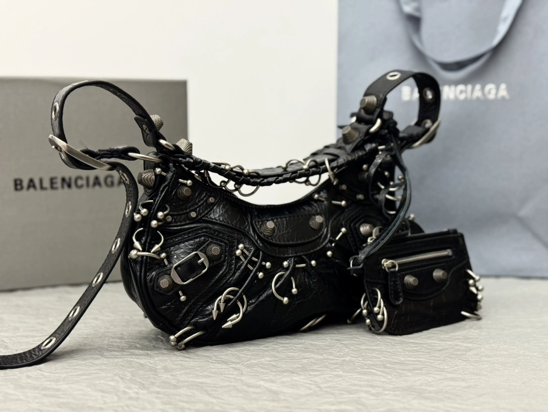 Balenciaga Le Cagole Studded Motorcycle Bag - Limited Edition Refined 61080
