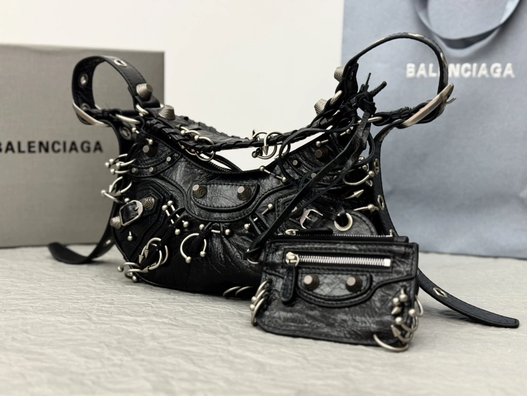 Balenciaga Le Cagole Studded Motorcycle Bag - Limited Edition Refined 61080